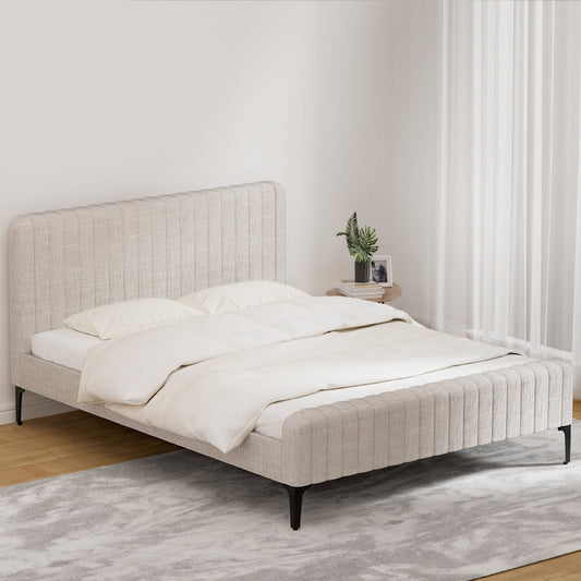 Larimar Bed & Mattress Package with 34cm Mattress - Beige Queen