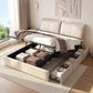 Zevora Bed Frame Gas Lift Storage 3 Drawers Adjustable Headboard Platform Base - Beige King
