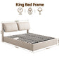 Zevora Bed Frame Gas Lift Storage 3 Drawers Adjustable Headboard Platform Base - Beige King