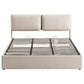 Zevora Bed Frame Gas Lift Storage 3 Drawers Adjustable Headboard Platform Base - Beige King