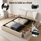 Zevora Bed Frame Gas Lift Storage 3 Drawers Adjustable Headboard Platform Base - Beige King
