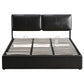 Zevora Bed Frame Gas Lift Storage 3 Drawers Adjustable Headboard Platform - Black King