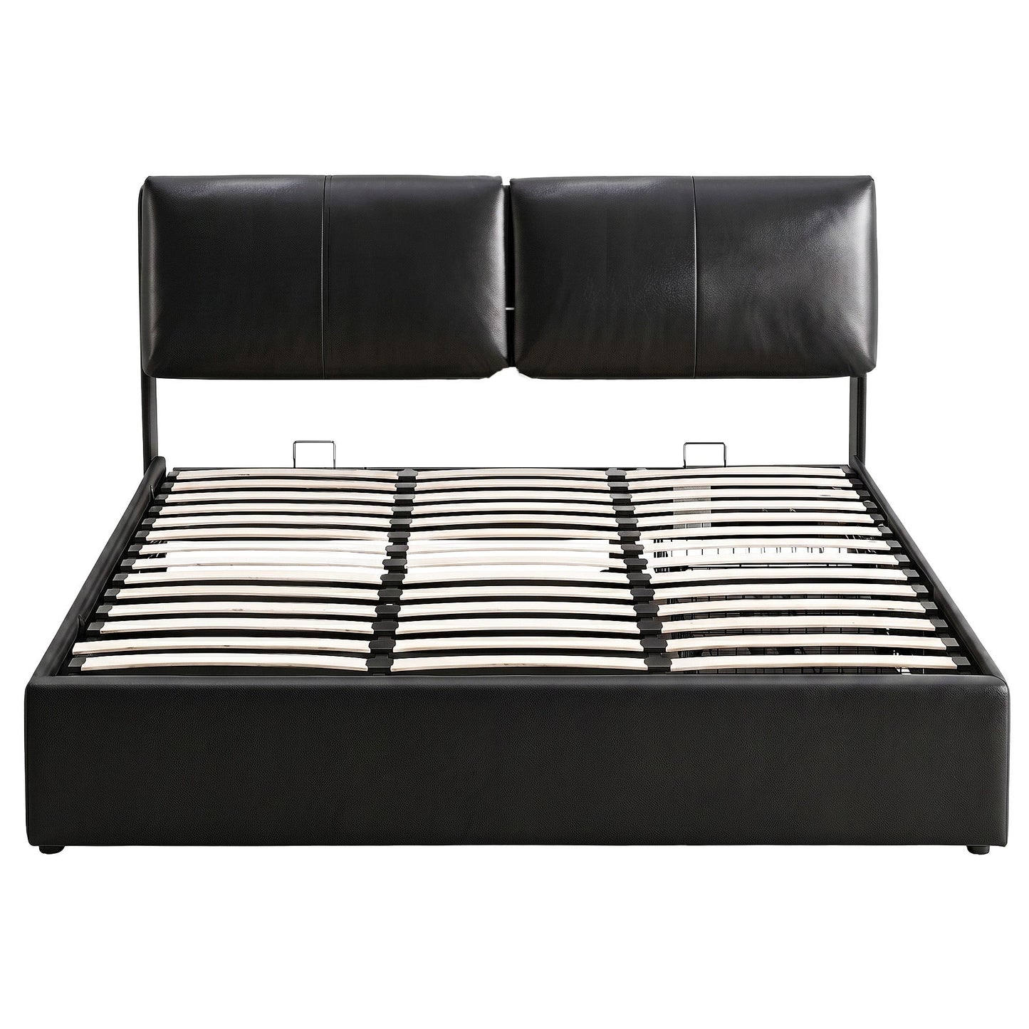 Zevora Bed Frame Gas Lift Storage 3 Drawers Adjustable Headboard Platform - Black King