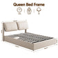 Zevora Bed Frame Gas Lift Storage 3 Drawers Adjustable Headboard Platform Base - Beige Queen