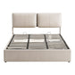 Zevora Bed Frame Gas Lift Storage 3 Drawers Adjustable Headboard Platform Base - Beige Queen