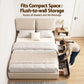 Zevora Bed Frame Gas Lift Storage 3 Drawers Adjustable Headboard Platform Base - Beige Queen