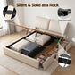Zevora Bed Frame Gas Lift Storage 3 Drawers Adjustable Headboard Platform Base - Beige Queen