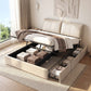 Zevora Bed Frame Gas Lift Storage 3 Drawers Adjustable Headboard Platform Base - Beige Queen