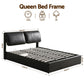 Zevora Bed Frame Gas Lift Storage 3 Drawers Adjustable Headboard Platform Bed - Black Queen
