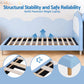 Calix Bed Frame Upholstered Bear Headboard Waterproof Leather - Blue King Single