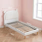 Shiemi Kids Bed Frame Bear Ears Headboard Upholstered Leather Platform Bed - White King Single