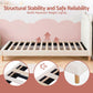 Shiemi Kids Bed Frame Bear Ears Headboard Upholstered Leather Platform Bed - White King Single
