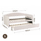 Virelle Daybed Velvet Trundle Bed Frame Tufted Guest Bed - White Single