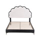 Linden Bed Frame with Adjustable Shell Headboard and PVC Upholstery - Black Double