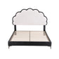 Linden Bed Frame with Adjustable Shell Headboard and PVC Upholstery - Black Queen