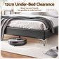 Linden Bed Frame with Adjustable Shell Headboard and PVC Upholstery - Black Queen