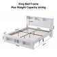 Parma Bed Frame with Storage Charging Station & LED - White King