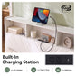 Parma Bed Frame with Storage Charging Station & LED - White King