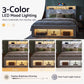 Parma Bed Frame with Storage Charging Station & LED - White King