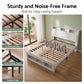Parma Bed Frame with Storage Charging Station & LED - White King