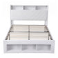 Parma Bed Frame with Storage Charging Station & LED  - White Queen
