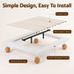 Cassian Bed Frame with Boucle Upholstery and Solid Rubber Wood Legs - White Queen