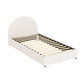 Orlena Bed Frame Gas Lift Strorage Beds Base Platform Boucle Fabric - Beige King Single