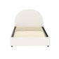 Orlena Bed Frame Gas Lift Strorage Beds Base Platform Boucle Fabric - Beige King Single