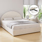 Orlena Bed Frame Gas Lift Strorage Beds Base Platform Boucle Fabric - Beige Queen