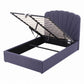 Faenza Bed Frame with Lift Up Storage and USB Ports - Grey Double