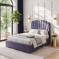 Faenza Bed Frame with Lift Up Storage and USB Ports - Grey Double