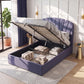 Faenza Bed Frame with Lift Up Storage and USB Ports - Grey Double