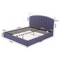 Faenza Bed Frame with Lift Up Storage and USB Ports - Grey King
