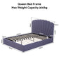 Faenza Bed Frame with Lift Up Storage and USB Ports - Grey Queen