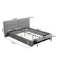 Lunexa Upholstered Gas Lift Bed Frame with Foldable Bench PVC Leather Platform Bed with Storage - Grey Double