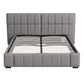 Lunexa Upholstered Gas Lift Bed Frame with Foldable Bench PVC Leather Platform Bed with Storage - Grey Queen