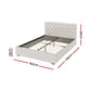Samara Gas Lift Bed Frame - Beige Queen