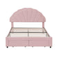 Casava Bed Frame with 2 Storage Drawers Upholstered Velvet Platform Bed LED Headboard - Pink Double