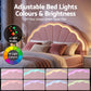 Casava Bed Frame with 2 Storage Drawers Upholstered Velvet Platform Bed LED Headboard - Pink Double
