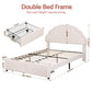 Casava Bed Frame Storage Charging Station Upholstered 3 Drawers LED - White Double