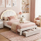 Casava Bed Frame Storage Charging Station Upholstered 3 Drawers LED - White King Single
