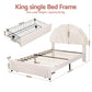 Casava Bed Frame Storage Charging Station Upholstered 3 Drawers LED - White King Single