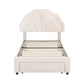 Casava Bed Frame Storage Charging Station Upholstered 3 Drawers LED - White King Single
