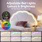 Casava Bed Frame Storage Charging Station Upholstered 3 Drawers LED - White King Single