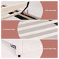 Casava Bed Frame Storage Charging Station Upholstered 3 Drawers LED - White King Single