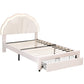 Casava Bed Frame Storage Charging Station Upholstered 3 Drawers LED - White King Single