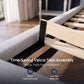 Calais Bed Frame with Tufted Headboard and Plywood Slats - Grey Queen