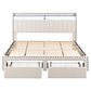 Solvian Bed Frame with Shelf Storage Drawers Charging Station Mood Lighting - Beige King