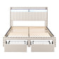 Solvian Bed Frame with Shelf Storage Drawers Charging Station Mood Lighting - White Queen