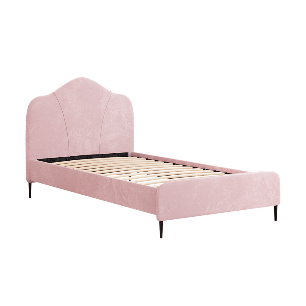 Morganite Bed & Mattress Package with 34cm Mattress - Pink King Single